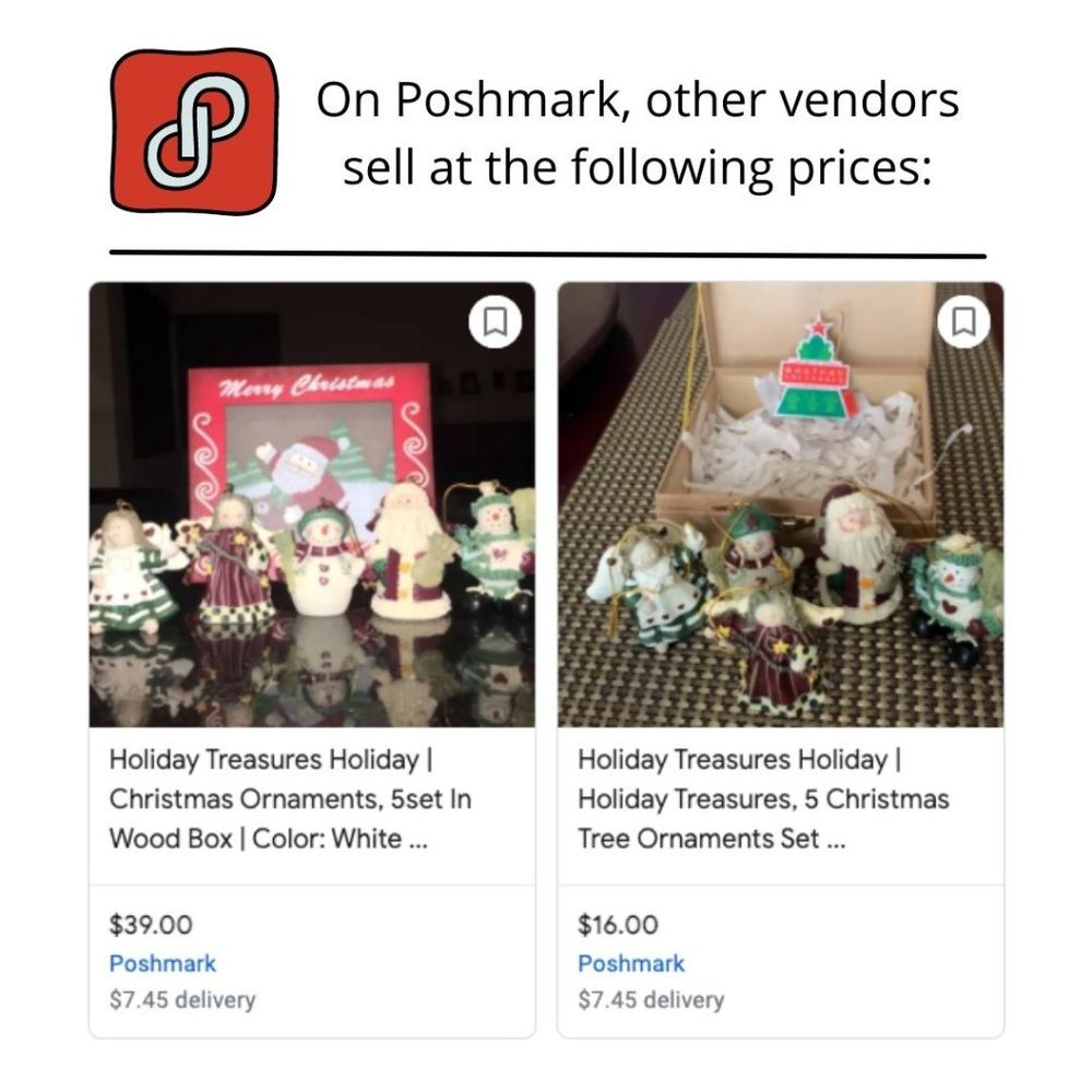 NEW - Holiday Treasures, 5 Piece Ornament - Picture 9 of 9